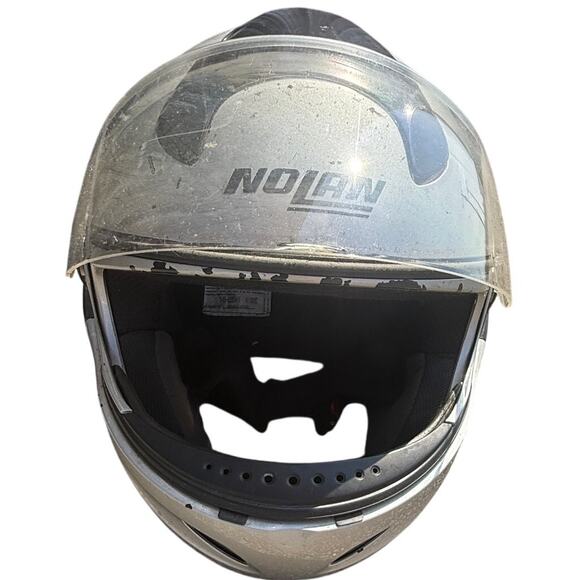 🏍️ Nolan N100E XL Silver Motorcycle Helmet DOT Approved Made in Italy - Picture 2 of 5